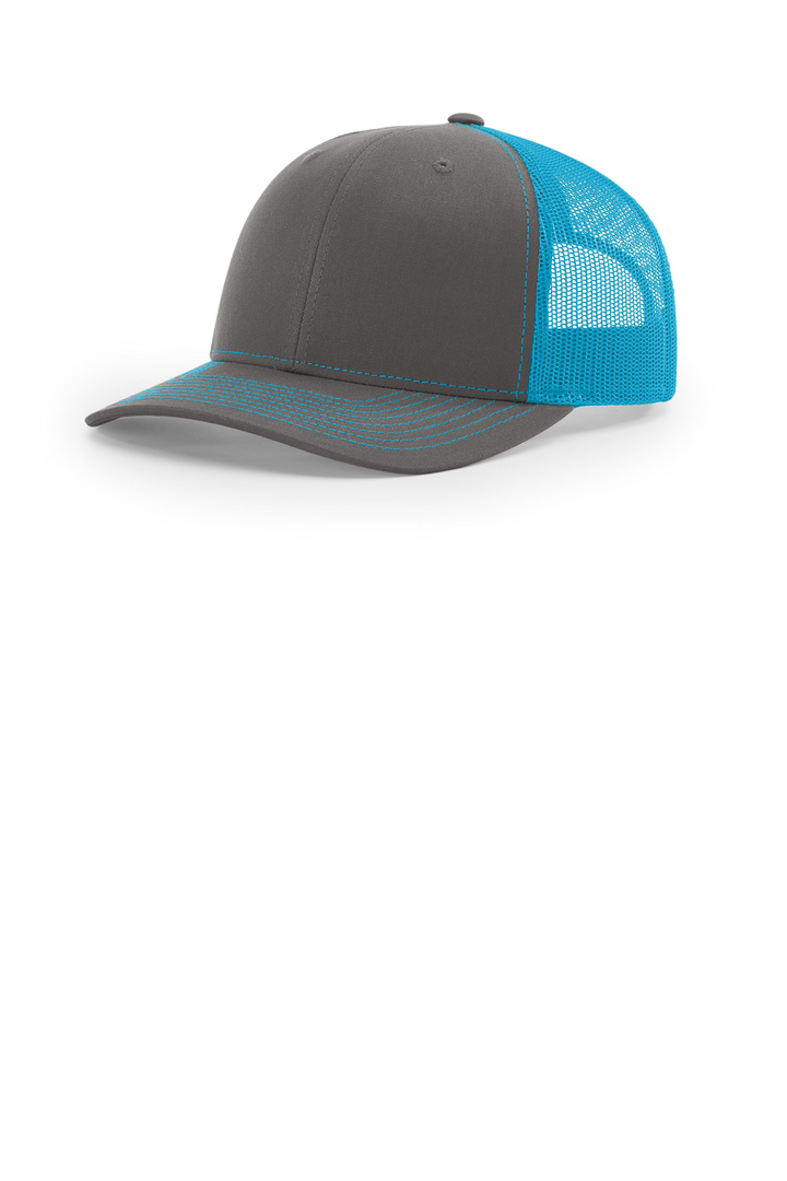 Richardson 112 Charcoal/ Neon Blue