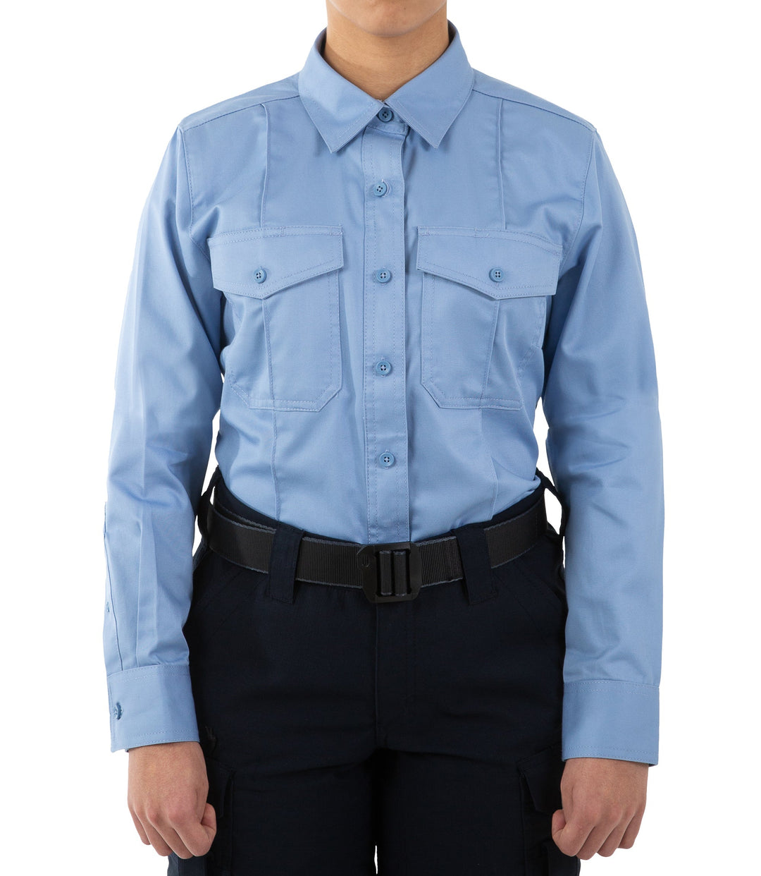Women's Cotton Station Long Sleeve Shirt – Medium Blue