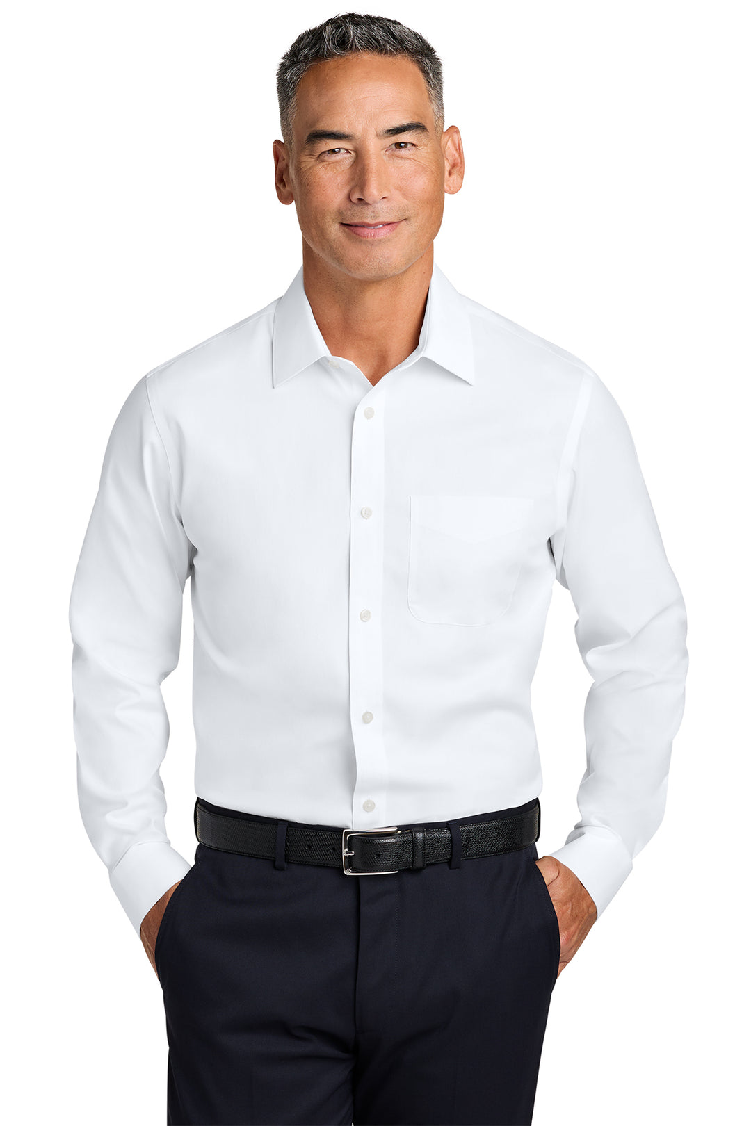 Wrinkle-Free Stretch Pinpoint Spread Collar Shirt