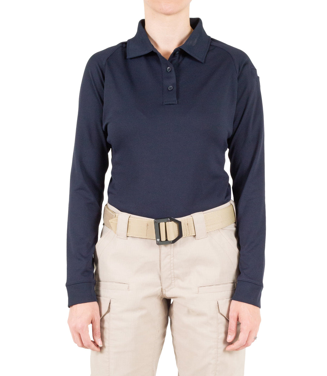 Women's Performance Long Sleeve Polo – Silver Tan